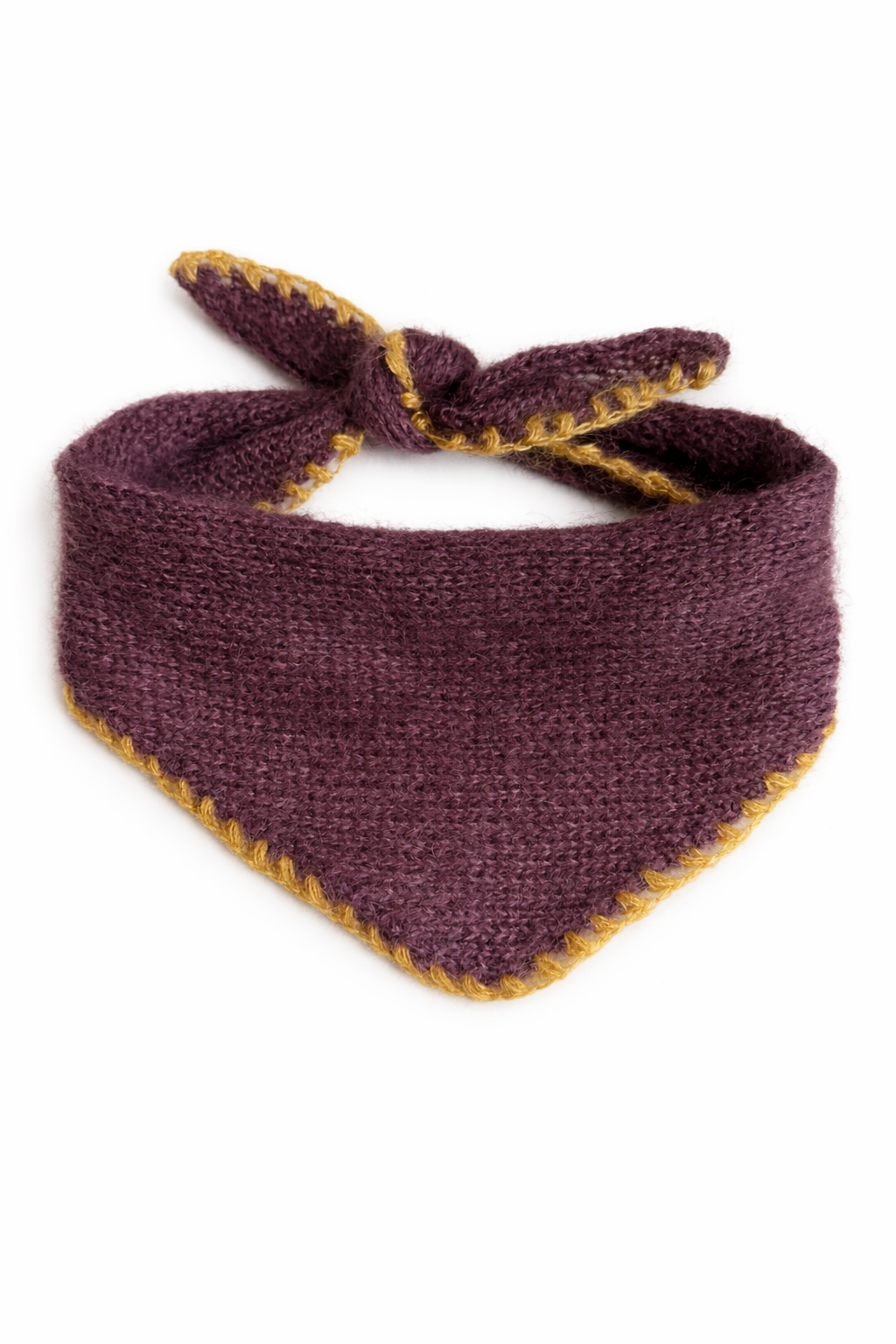 Foulard Mohair Prune & Camel